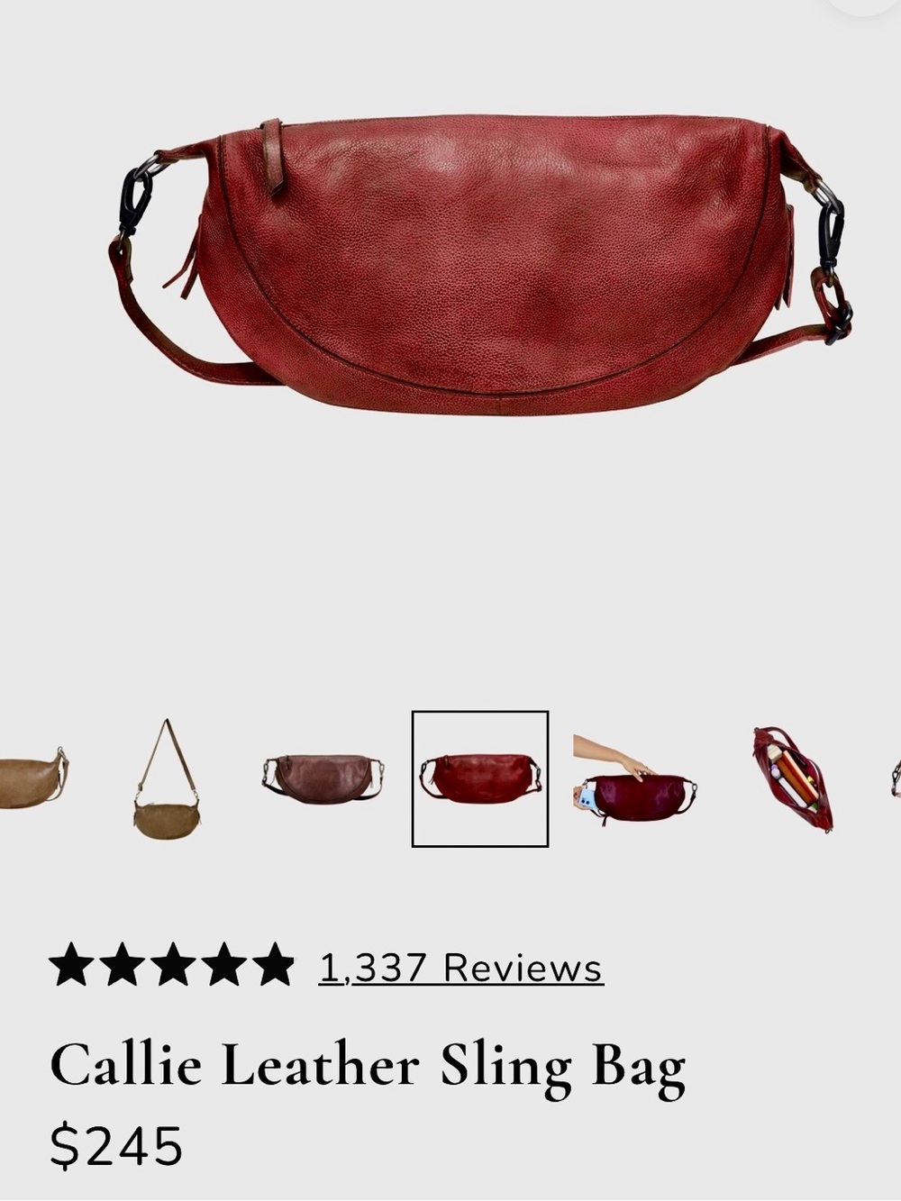 Callie Leather Sling Bag - Oxblood